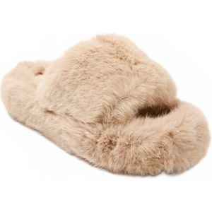 Trendy muiltje van imitatiebont