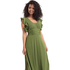 Voodoo Vixen - Amelia Olive Lange jurk - L - Groen