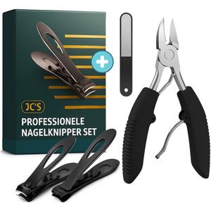 JC’s® - Professionele Nagelknipper set met nagelvijl + Professionele Nageltang – Voor Harde Teennagels – Ingegroeide Nagels – Kalknagels – RVS Nagelknipper – Teennagelknipper – Pedicureset – Manicure & Pedicure Tool
