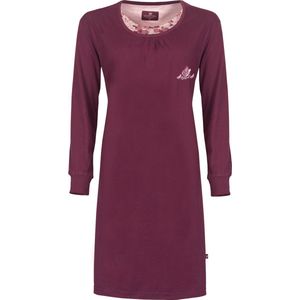 Tenderness Dames Nachthemd - Katoen - Bordeaux Rood - Maat S