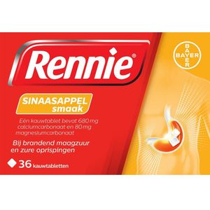 Rennie Sinaasappel Kauwtabletten - 2 x 36 tabletten