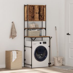 vidaXL - Wasmachinekast - Oude - Hout - 68x48.5x194 - cm