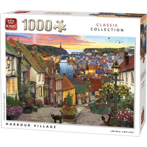 King Puzzel 1000 Stukjes (68 x 49 cm) - Harbour Village - Legpuzzel Classic