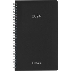 Brepols Agenda 2024 • Breform • Gelijnd • Wire-O • Polyprop cover • 10 x 16,5 cm • Zwart