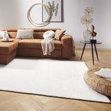 Effen vloerkleed Supersoft - crème 80x150 cm