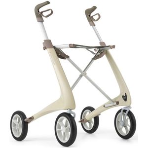 Rollator Acre Carbon Ultralight M, wit, met kleine organizer bag