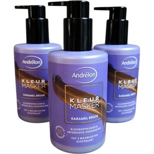 Andrélon Kleurmasker Karamel Bruin 3x 200 ml – Haarmasker