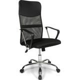 Ergodu - Bureaustoel met Armleuningen - Verstelbare Kantoorstoel met Draaiwieltjes - Office Chair - In Hoogte Verstelbaar - Zwart