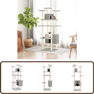 vidaXL Kattenmeubel 162 cm - Lichtgrijs Kattenboom - Kattenmeubel - Krabpaal - Sisalkrabbers - Kattenspelletjes