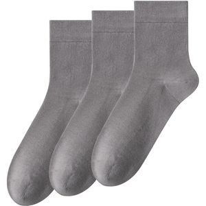 Allthemen Herensokken Katoen Sokken Normale Sokken Donkergrijs Multipack 3-Paar-One Size