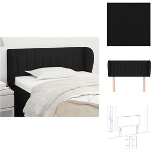 vidaXL Hoofdbord - Zwarte stof - Duurzaam - Verstelbare hoogte - Stevige poten - Comfortabele ondersteuning - 103 x 23 x 78/88 cm - Bedonderdeel