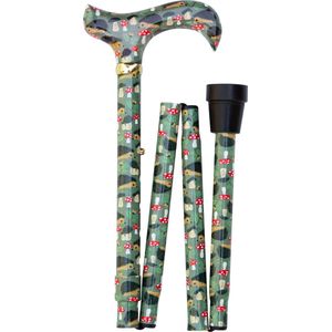 Classic Canes - Opvouwbare Wandelstok - Groen - Met Egels - Verstelbaar van 82 tot 92 cm