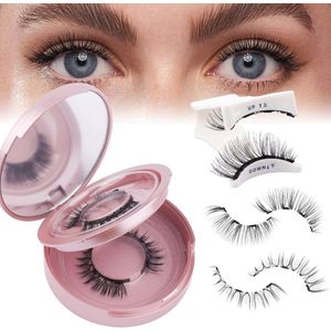 Magnetische Wispy Wimpers - Herbruikbare Strip Wimpers met Applicator en Spiegel - Natuurlijke Look Zonder Lijm