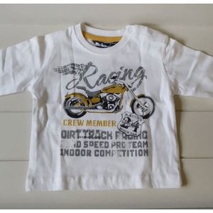 McBaby baby t-shirt longsleeve offwhite met motorprint maat 68