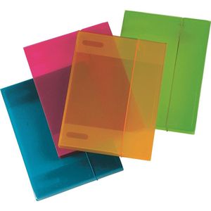 Aurora set van 12 stuks Document/Elasto Box assorti kleuren rug 3 cm
