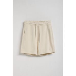 Beige bermuda 'Jonas' van katoen met rubberen Polo Club-patch in keperstof, relaxed fit.