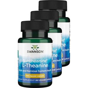 Swanson | Suntheanine l-Theanine 100mg | 60 capsules | 3 stuks | 3 x 60 Veggie Capsules