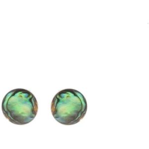 Behave Oorbellen - oorknoppen - oorstekers - abalone schelp - groen - 1.5 cm