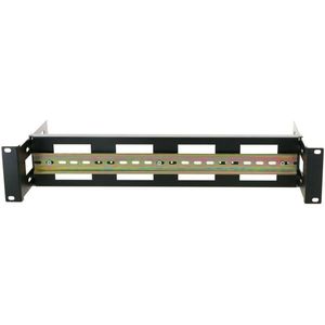 2U DIN rail voor 19 inch racks - in diepte verstelbaar