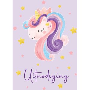 10x Uitnodiging kinderfeestje Unicorn - 10 stuks - uitnodigingskaarten - uitnodiging verjaardag - uitnodiging feest - kinderfeestje eenhoorn style - uitnodiging kinderfeestje meisjes - uitnodiging feestje - roze - A6 formaat - meisjes kaart