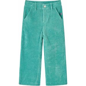 vidaXL - Kinderbroek - 92 - ribfluweel - mintgroen