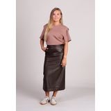 Grace & Mila - SIRENE - Midi-rok - Chocoladebruin - Vegan Leather