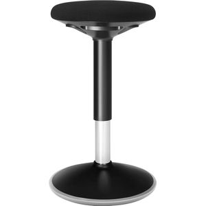 Bureaukruk, ergonomische werkkruk, zitkruk, 360° draaistoel, in hoogte verstelbaar 50-65 cm, eenvoudige montage, voor kantoor en werkkamer, zwart