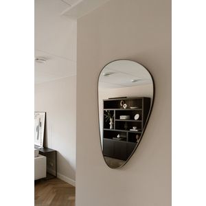 Indore Home - Spiegel Roosie - organische vorm - asymmetrisch - wandspiegel - 80cm - zwart