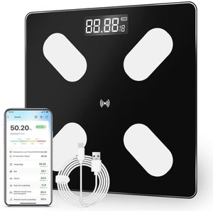 Bluetooth Personenweegschaal met 16 Lichaamssamenstelling Monitoren - Ondersteunt Android en iOS