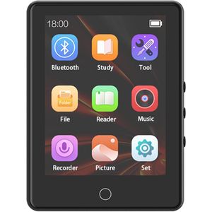 MP3 Speler - 32GB Intern Geheugen - Bluetooth - Touchscreen - MicroSD Kaartslot