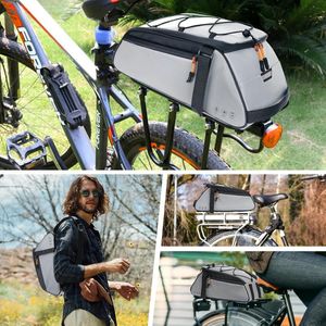 Fietstas 10 liter bagagedragertas - waterdicht & reflecterend - fietsaccessoires & rugzak Waterproof bicycle bag