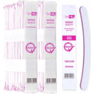 Nail4U Basic Banaanvijlen 180/240 - 50 stuks