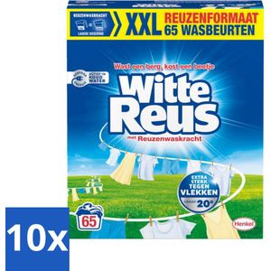 Witte Reus - Waspoeder - Witte Was - 65 Wasbeurten - 3,25 kg - Bulkverpakking - 10 stuks