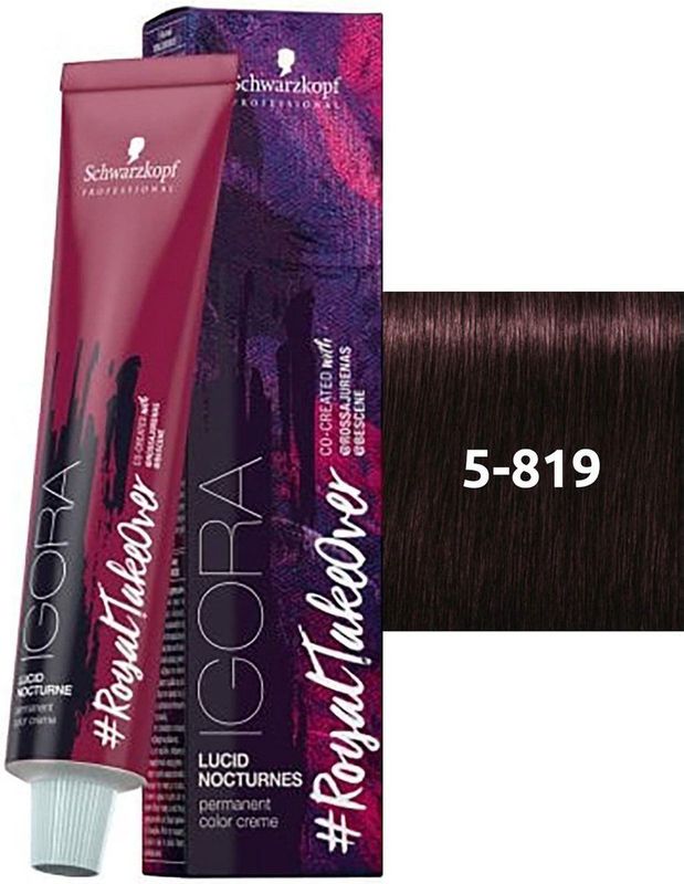Schwarzkopf - Igora - #RoyalTakeOver - Lucid Nocturnes - 5-819 Light Brown Red Cendre Violet - 60 ml