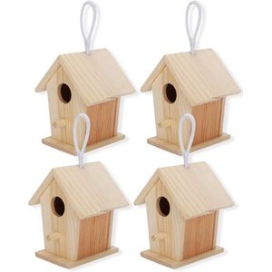 Houten Vogelhuisje - Mini Nesten Kooi - 4 Stuks