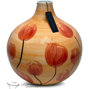 Vaas - Keramiek - Decoratie - Voorjaar - Villa Pottery - Woondecoratie - Francis 1_3 Orange/Red