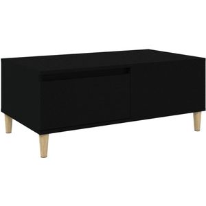 vidaXL Salontafel - 90x50x36,5 cm - Bewerkt hout - Zwart Salontafel - Houten Salontafel - Zwarte Salontafel - Scandinavische Salontafel - Bijzettafel