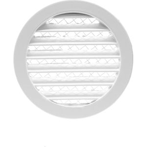 Aluminium schoepenrooster met grofmazig gaas Ø125mm wit - Ve