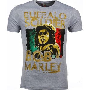 T-shirt - Bob Marley Buffalo Soldier Print - Grijs