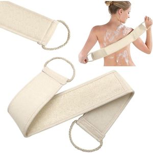 Loofah Badband Exfoliërende Organische Masserende Rug Scrubber Douchedoek voor Mannen Vrouwen