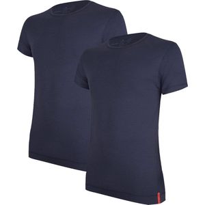 Undiemeister T-shirt - T-shirt heren - Slim fit - Korte mouwen - Gemaakt van Mellowood - Crew Neck - Storm Cloud (Blauw) - 2-Pack - L