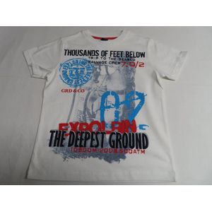 T shirt - Korte mouwen - Jongens - Wit , marine, rood, grijst , turquoise - 4 jaar 104