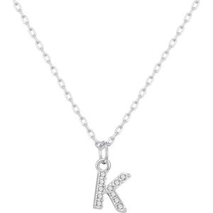 Pave Initial Ketting A tot Z met Zircondia Kristallen - Verstelbaar - Elegant Kristal Sieraad