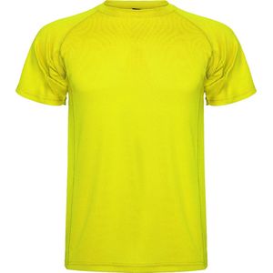 Fluor Geel unisex sportshirt korte mouwen MonteCarlo merk Roly maat XL