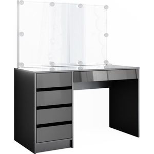 Vicco kaptafel met licht Sherry, Antraciet, 120 cm met LED-verlichting