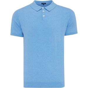 TREVOR | Polo short sleeve cotton/cashmere Sky blue (TRKWIA003 - 801)