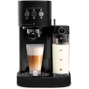 BluMill Koffiemachine - Pistonmachine - Incl. automatische melkschuimer - Mat Zwart