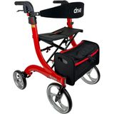 Rollator Nitro Premium - Rood - Lichtgewicht - Met Weggewerkte Remkabels
