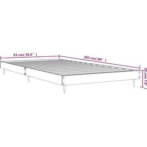 vidaXL - Bedframe - zonder - matras - hout - gerookt - eikenkleurig - 90x200 - cm