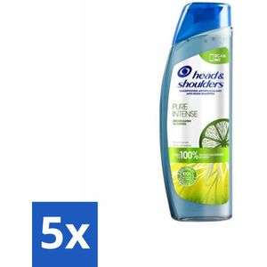 5 x Head & Shoulders - Anti-Roos Shampoo - Pure Intense - Oil Control - 250 ml - Frisse Hoofdhuid - Anti-Roos - Shampoo - Hoofdhuid Verzorging